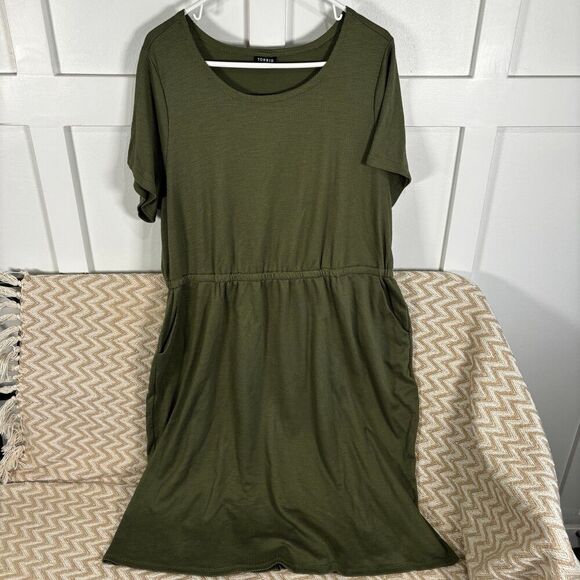 Torrid At The Knee Slub Rib Slit T-Shirt Dress - Picture 3 of 11